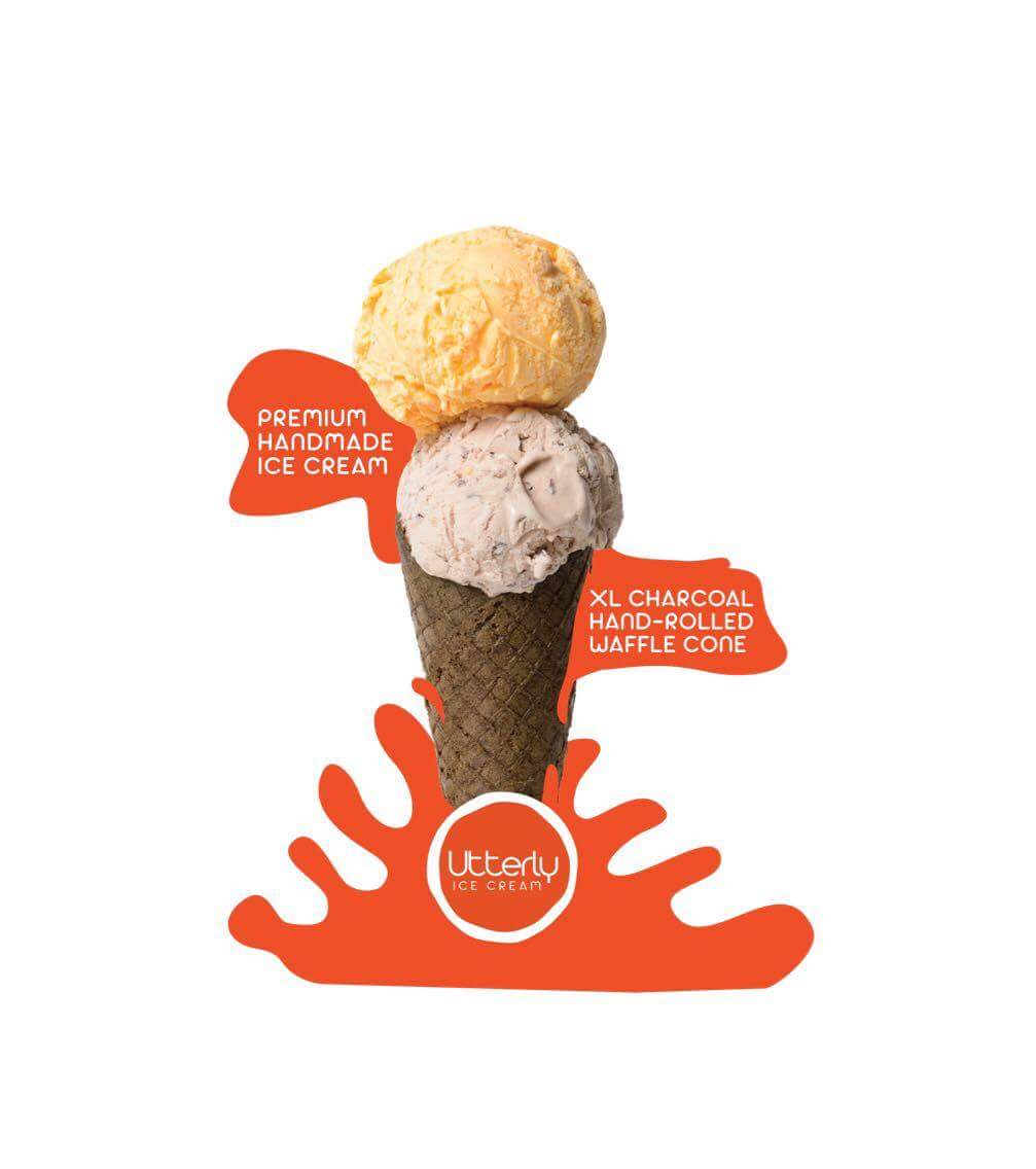 Facebook/Utterly Ice Cream Salted egg yolk (top) and 'pulut hitam' flavour (bottom)